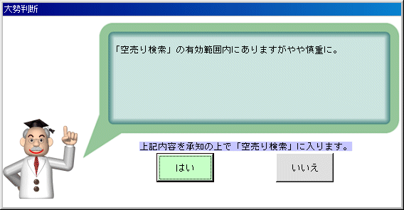 株式分析ソフト「空売り博士」大勢判断